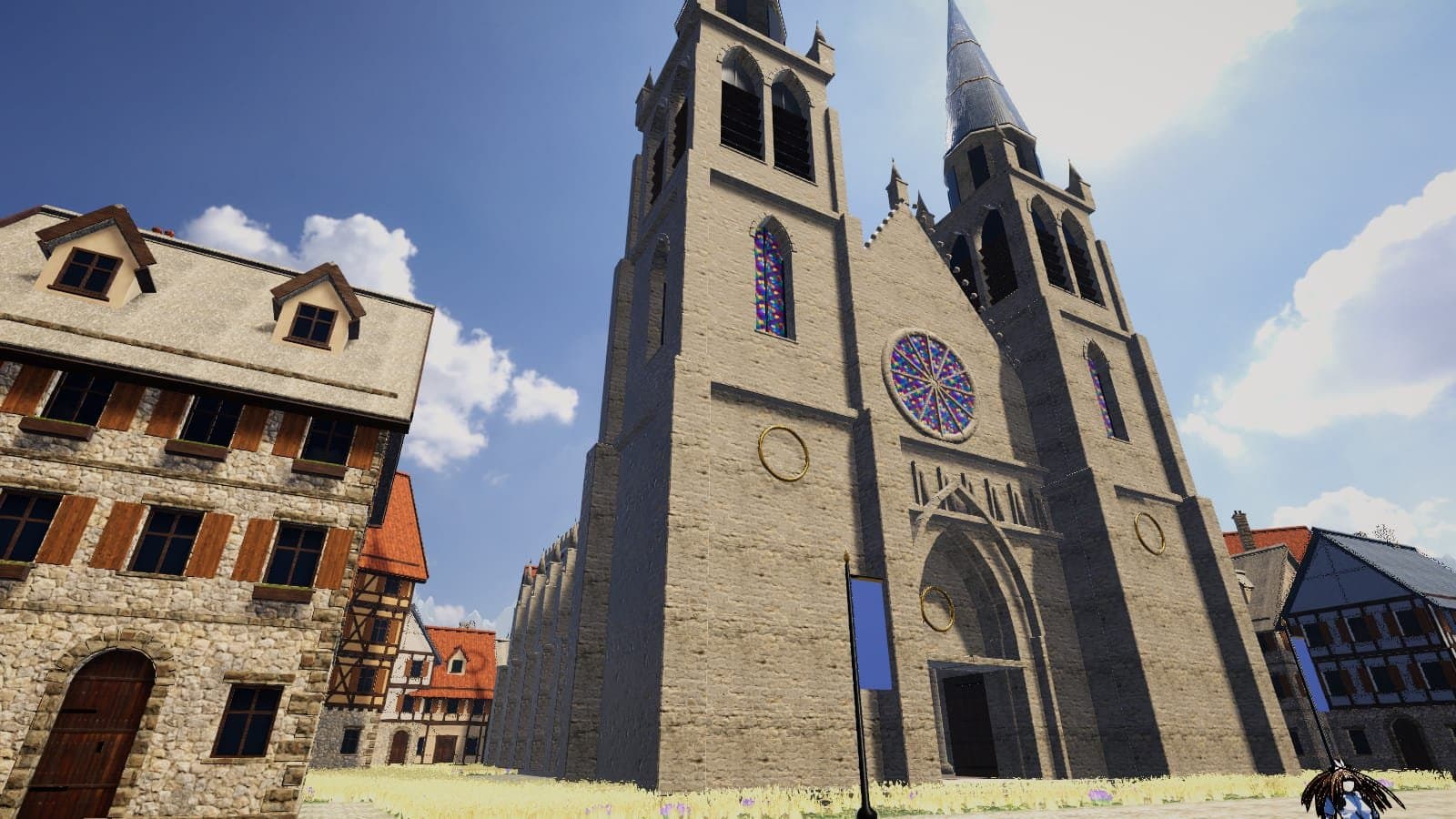 The cathedral towers
